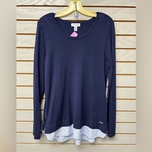 Calvin Klein Women's Dark Blue Long Sleeve Top